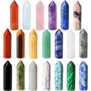20 PCS Healing Crystals Stones Sets Wands Bulk Natural Pocket